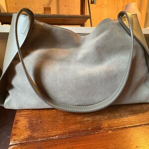 Mark & Graham Gray Suede Satchel